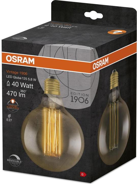 Actual product image Osram Vintage 1906 Led Classic Slim Filament Globe (E27, 5.80 W, 470 lm, 1 x, G)