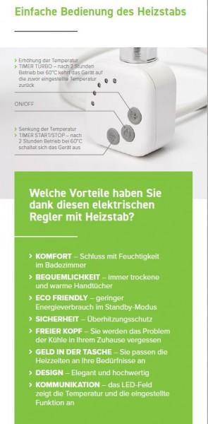 Actual product image Mert - Digitaler Regler KMX1 Inklusive Heizpatrone 1000W, Chrom, mit Spiralkabel und Stecker