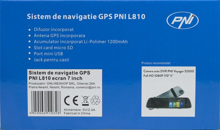 Actual product image PNI GPS navigation system L810 7-inch screen, 800 MHz, 256 MB DDR, 8 GB internal memory, FM-Se (7")