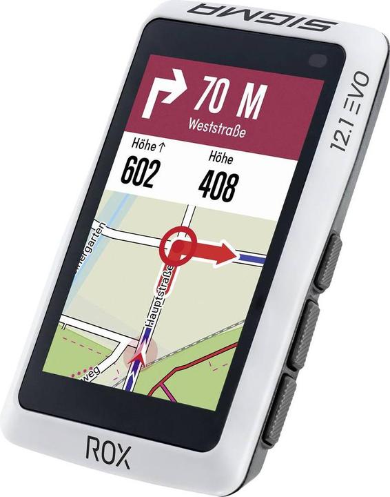 Actual product image Sigma Sport ROX 12.1 Evo GPS Fietscomputer - White - long Butler GPS out-front houder