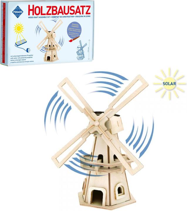 Pebaro Wooden construction kit solar windmill