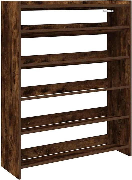 Productafbeelding VidaXL Eiken schoenenrek gerookt 80x25x100 cm materiaal op houtbasis (80 x 25 x 100 cm)