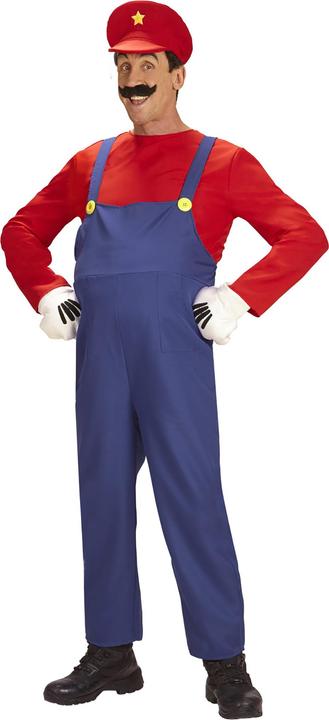 Image du produit Widmann Super Mario costume de plombier pour hommes avec combinaison, chemise et chapeau (XXL)