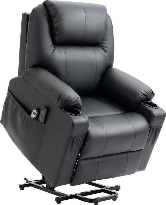 Swisshandel24 Electric stand-up chair, massage chair, with reclining function, with remote control, side pockets