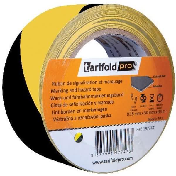 Produktbild Tarifold Markierungsklebeband Boden 50mmx33m gelb/schwarz (50 mm)