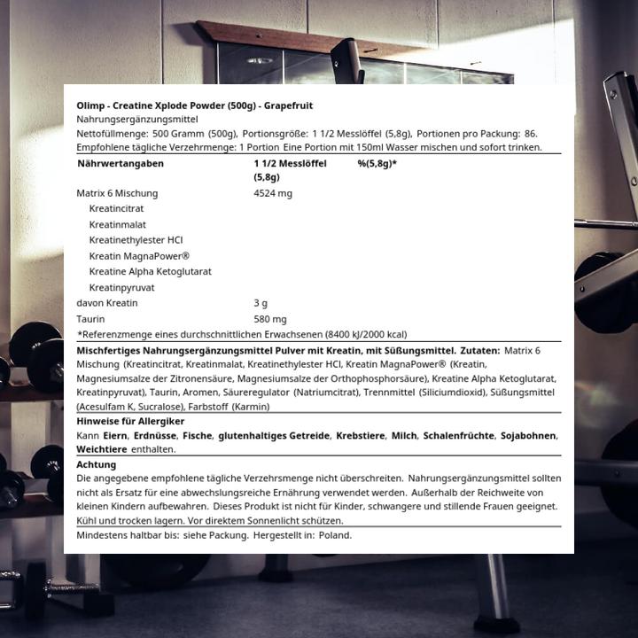Immagine prodotto Olimp Sport Nutrition Olimp Creatine Xplode, barattolo da 500 g (85 Pezzo/i, Polvere, 500.50 g)
