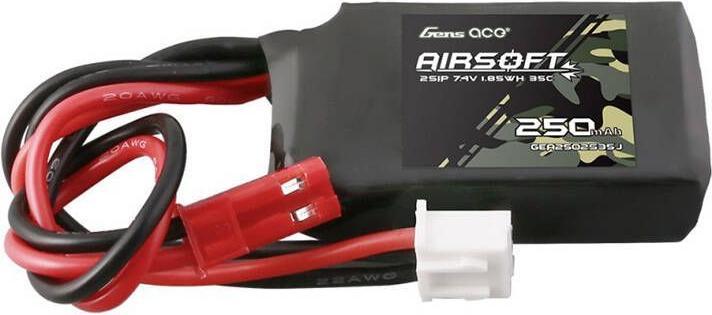 Actual product image Gens Ace 250mAh 7.4V 35C 2S1P Airsoft Gun Lipo Battery with JST-SYP Plug (7.40 V, 250 mAh)