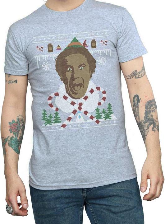 Actual product image Elf Mens Christmas Fair Isle T-Shirt (XXL)