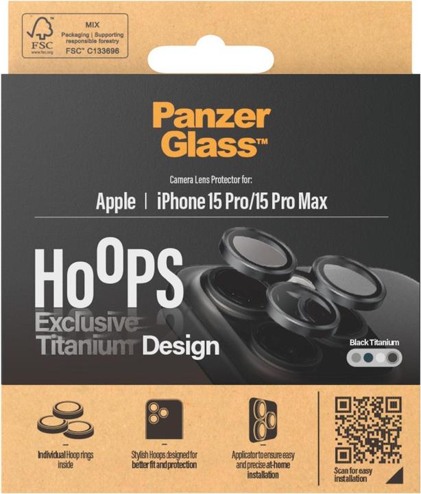Produktbild PanzerGlass Hoops Camera Lens Protector (1 Stück, Apple iPhone 15 Pro, Apple iPhone 15 Pro Max)