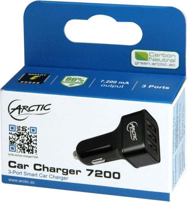 Produktbild Arctic Car Charger 7200, 3-Port USB-Kfz-Lg.