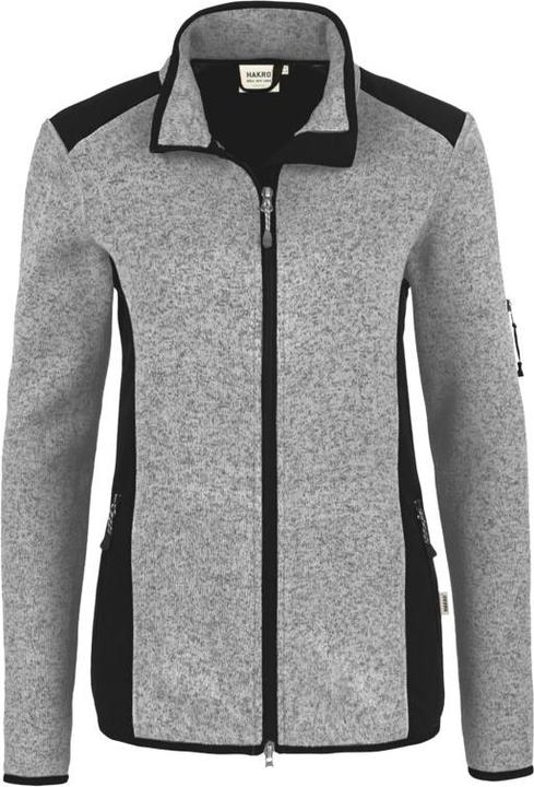 Actual product image Hakro Ladies' knitted fleece jacket Churchill grey mottled, XL (XL)