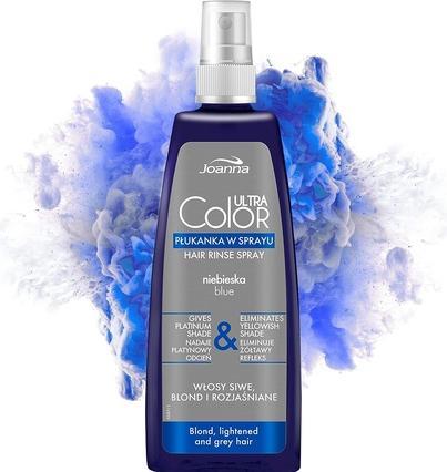 Joanna Ultra Color System Hair Rinse Sprayue For Greyonde & Lightened Hair Spray Rinse Into (Blue For Grey Blonde & Lightened Hair Spray Rinse Into)