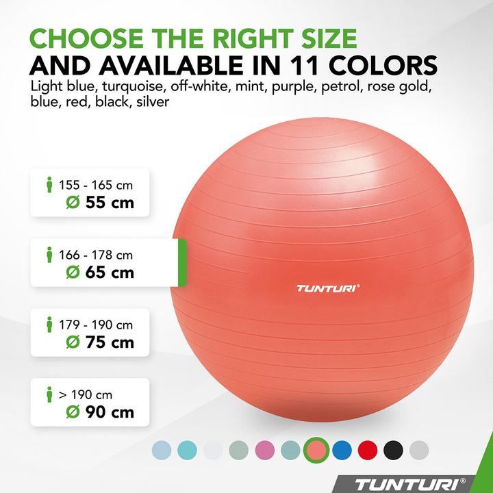 Produktbild Tunturi Gym Ball - Fitnessball reissfest ABS 65 cm Orange (65 cm)