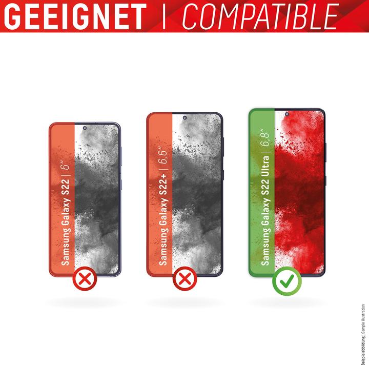 Actual product image Displex Real Glass, Privacy Full Cover Panzerglas (1 Piece, Samsung Galaxy S22 Ultra)