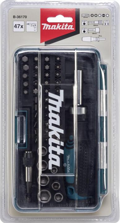 Produktbild Makita Ratschen und Bit-Set (Innensechsrund TX M10, Innensechsrund TX M15, Innensechsrund TX M20, Innensechsrund TX M30, Kreuz Phillips PH M1, Kreuz Phillips PH M2, Kreuz Pozidriv PZ M1, Kreuz Pozidriv PZ M2, Kreuz Phillips PH M3, Innensechsrund TX M40)