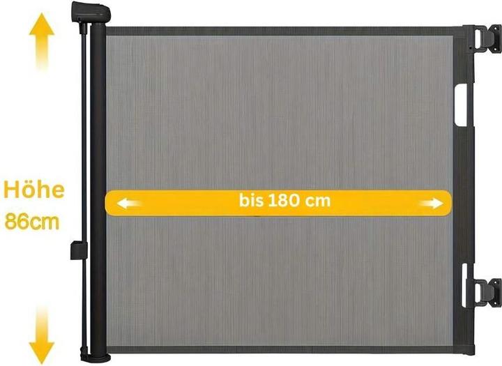 Immagine prodotto Milkii Cancelletto di sicurezza per porta / cancelletto per scale estensibile, fino a 180 cm - nero