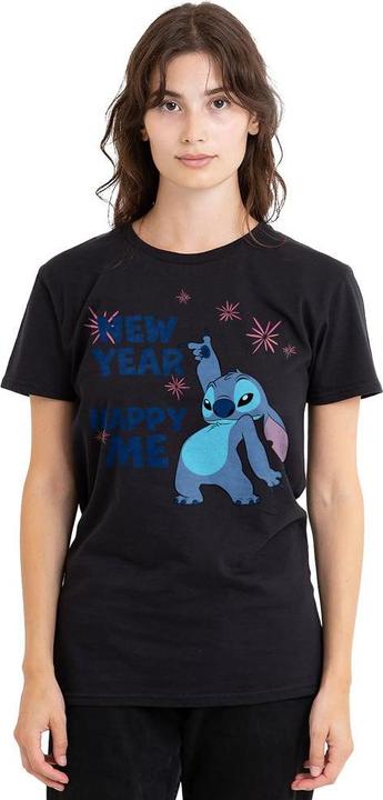 Actual product image Lilo & Stitch Unisex Adult New Year, Happy Me T-Shirt (S)