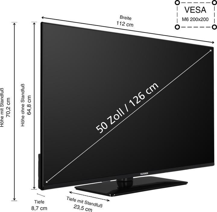 Image du produit Telefunken D50U750X2CWI (50", LED, 4K, 2024)