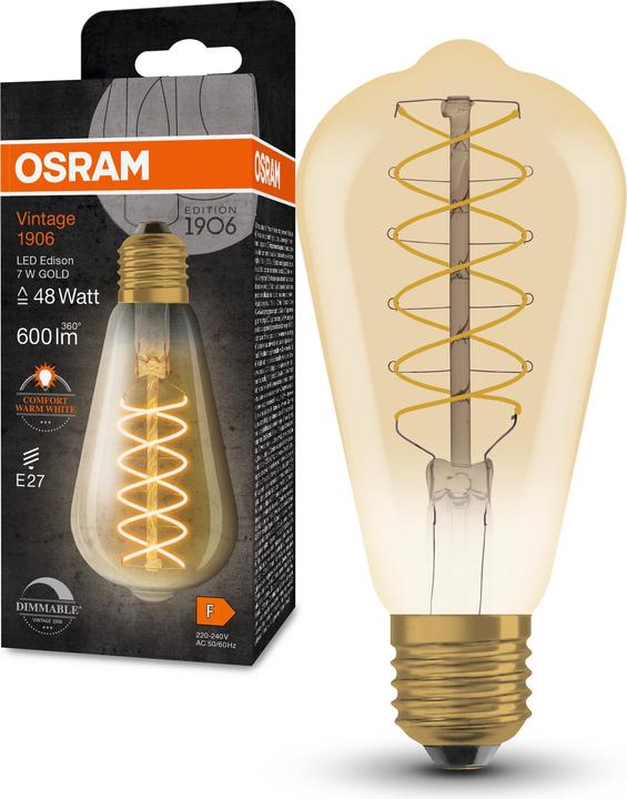 Immagine prodotto Osram Lampada vintage (E27, 7 W, 600 lm, 1 x, F)