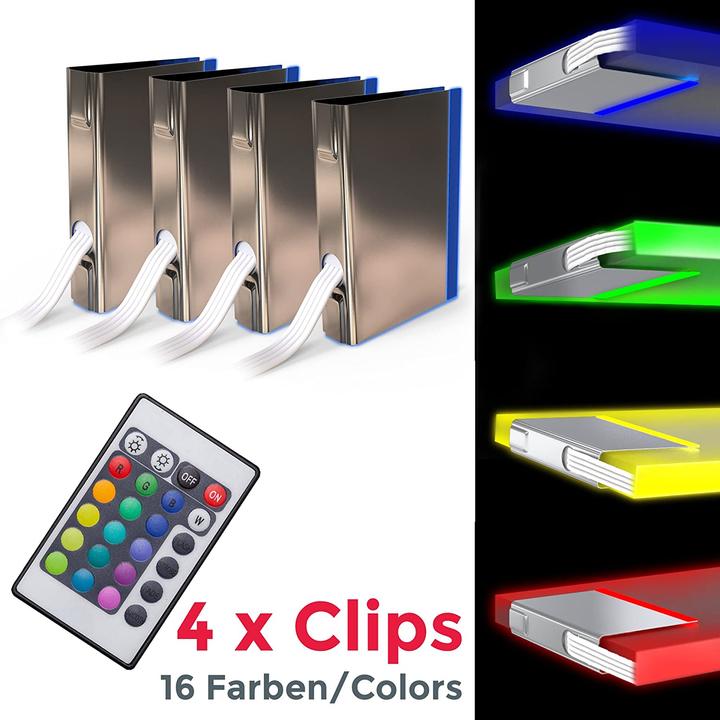 Immagine prodotto B.K.Licht Illuminazione per scaffali in vetro a LED set di 4