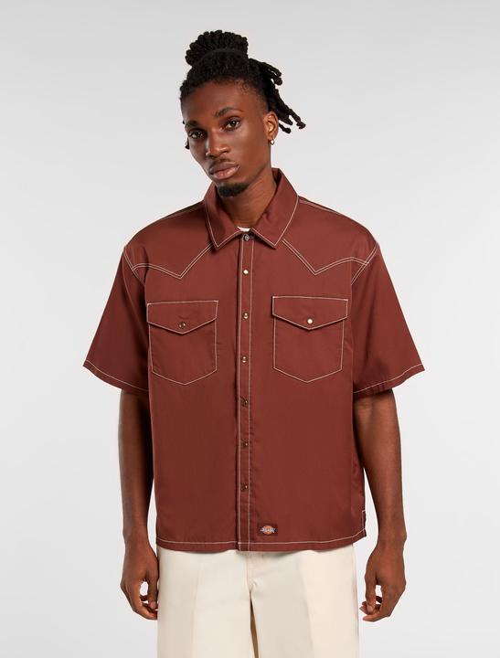 Actual product image Dickies River Ranch Work Shirt Ss Cappuccino (L)