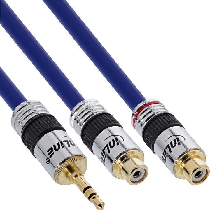 Produktbild InLine Cinch/Klinke Kabel, 2x Cinch an 3,5mm Klinke (0.25 m, Cinch, 3.5mm Klinke (AUX))
