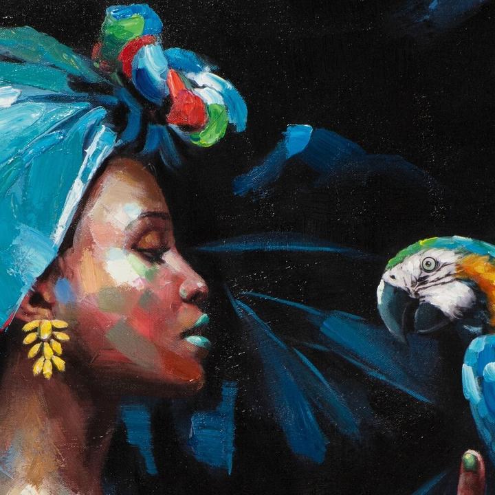 Actual product image Schubiger Image beauty with em parrot (100 x 100 cm)
