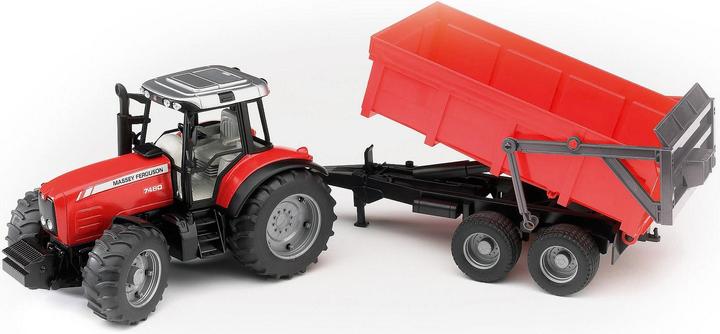 Produktbild Bruder Massey Ferguson 7480 mit Wannenkippanhänger