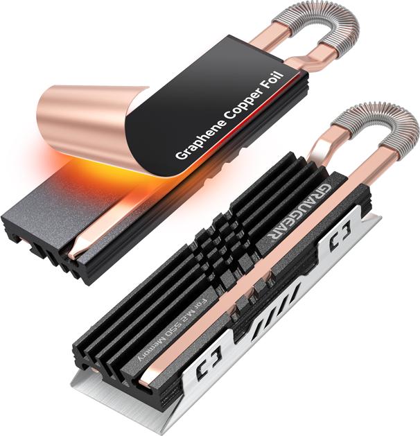 Immagine prodotto Graugear Heatpipe Kühlkörper SSD M.2 NVMe 2280 Graphen-Kupfe