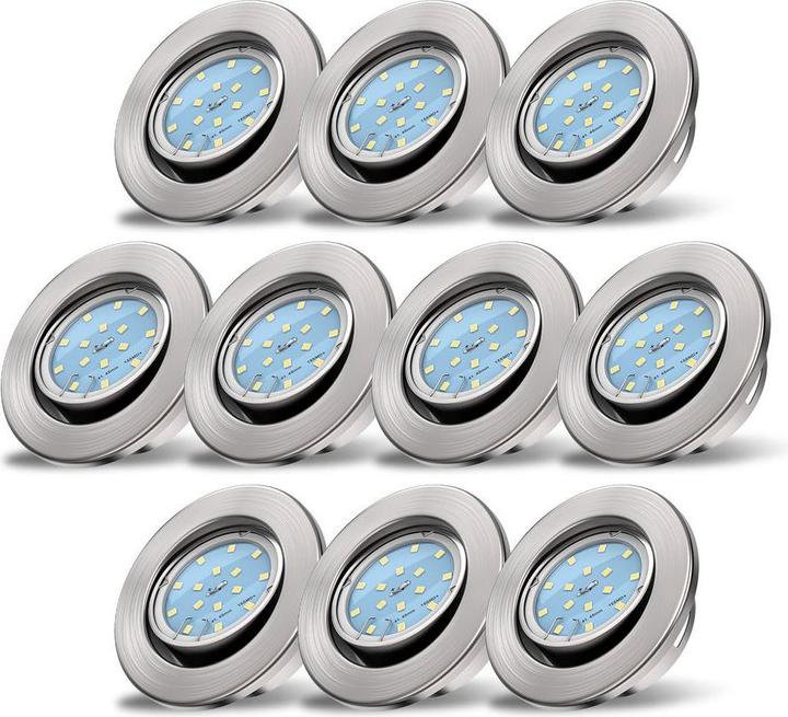 Immagine prodotto B.K.Licht Set di luci da incasso a LED, nichel opaco, modulo 10xLED (400 lm)