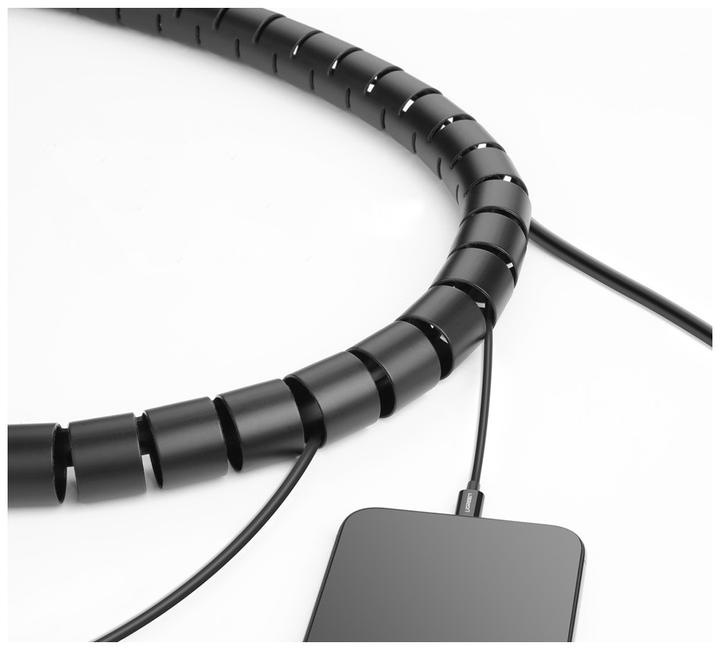 Actual product image Ugreen Flexible cable duct Cable Zipper Management 5m (Cable spiral hose, 500 cm)