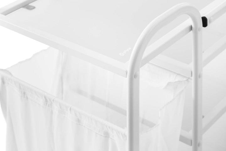 Image du produit Physa Chariot cosmétique avec sac à linge 5 l - 4 étagères en verre