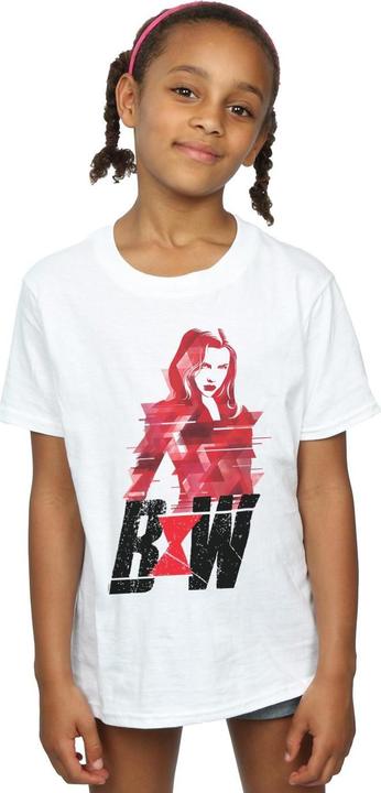 Actual product image Girls Black Widow Movie Logo Artwork Cotton T-Shirt (104)