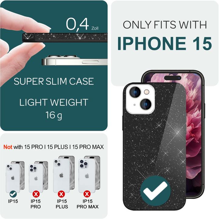 Produktbild Nalia Glitzer Hülle (Apple iPhone 15)