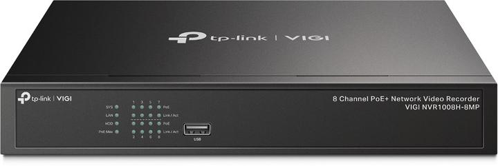 TP-Link (VIGI NVR1008H-8MP) Videoregistratore di rete PoE a 8 canali, uscita HDMI 4K, capacità di (Videoregistratore di rete (NVR))