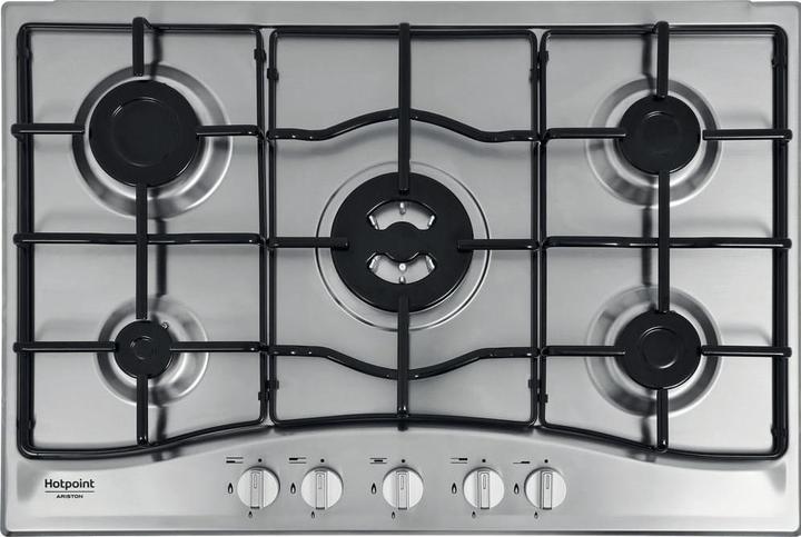 Immagine prodotto Hotpoint PCN 752 T/IX/HAR piano cottura Acciaio inossidabile Da incasso 75 cm Gas 5 Fornello(i)