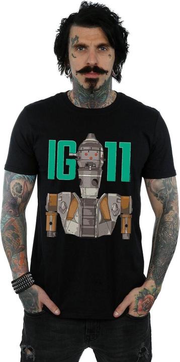 Actual product image Star Wars Mens The Mandalorian IG-11 Bounty Hunter T-Shirt (S)