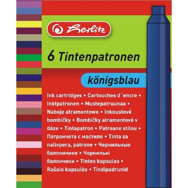 Produktbild Herlitz Tintenpatrone, k”nigsblau (Tintenfass, Blau)