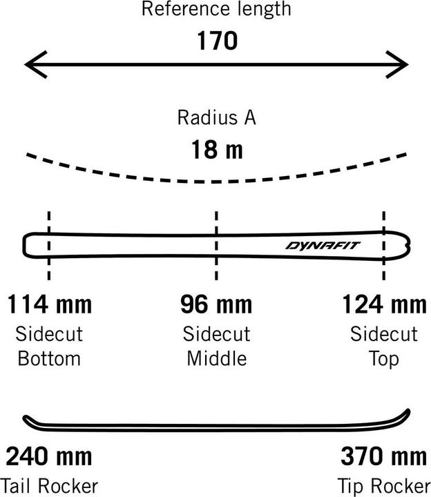 Image du produit Dynafit Radical 97 Ski de randonnée (163 cm, Sans reliure)