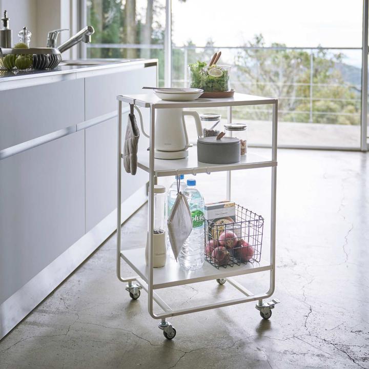 Actual product image Yamazaki kitchen trolley - 3 levels - Tower - White (4918)