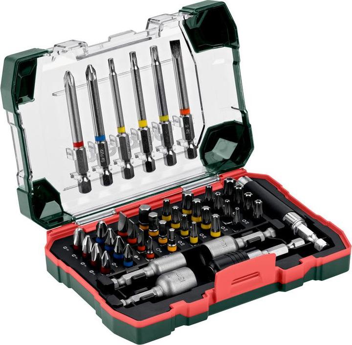 Productafbeelding Metabo Bit ingesteld (3, 4, 5, 6, PH1, PH2, PH3, PZ1, PZ2, PZ3, H3, H4, H5, H6, T27, T10, T15, T20, T25, T30, T40, 8 mm, 10mm, 13 mm)