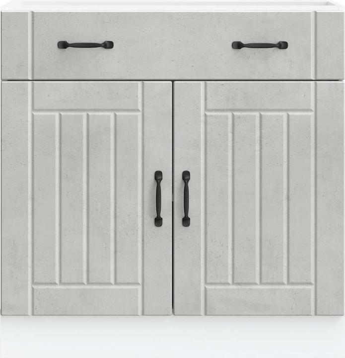 Actual product image VidaXL Kitchen base unit Lucca Concrete grey Wood-based sink base unit (80 x 46 x 81.5 cm)