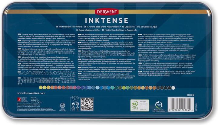 Immagine prodotto Derwent Matite acquerellabili permanenti Inktense (Multicolore, multicolore, 36 x)