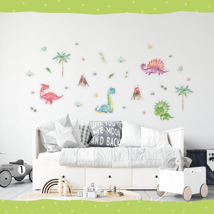 Actual product image Papierdrachen Wall tattoos - dinosaurs - set 5 (2 x 22 x 32 cm)