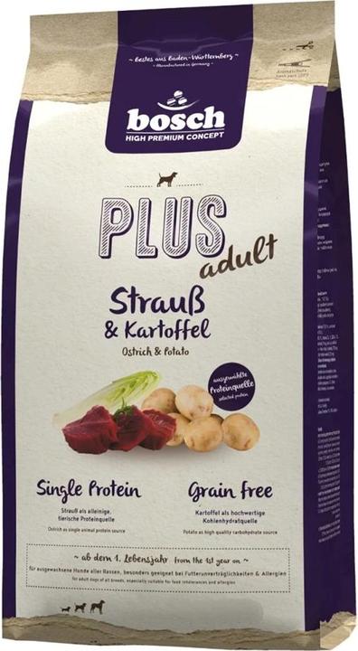 Immagine prodotto Bosch Petfood Alta Premium PLUS Cibo secco senza cereali per struzzi e patate (Adulto, 1 pz., 2500 g)