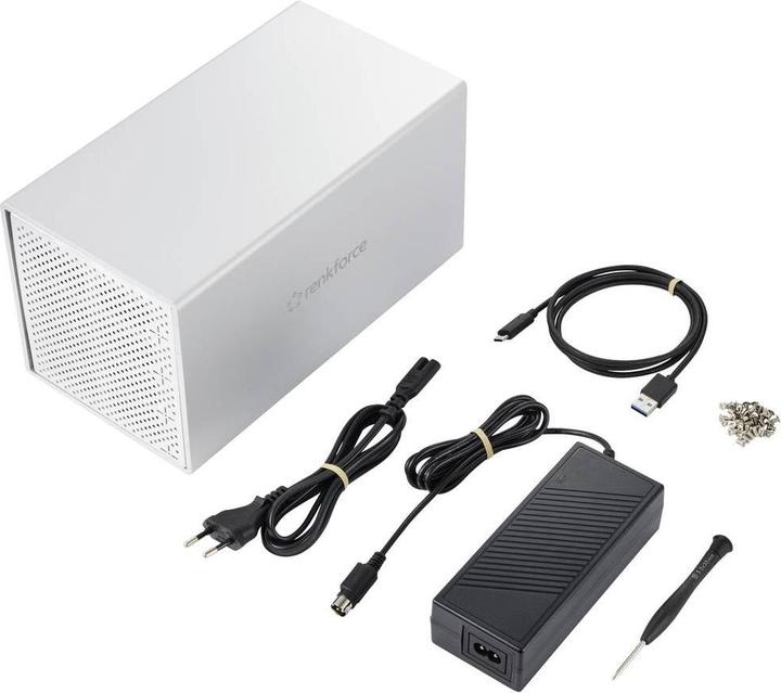 Actual product image Renkforce RF-5587610 SATA hard drive enclosure 2.5 inch, 3.5 inch USB-C® 5Gbps (2.5", 3.5")