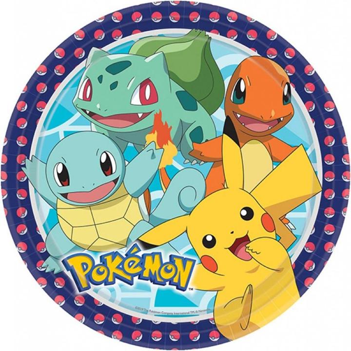 Assiette en carton Pokemon (8 x)