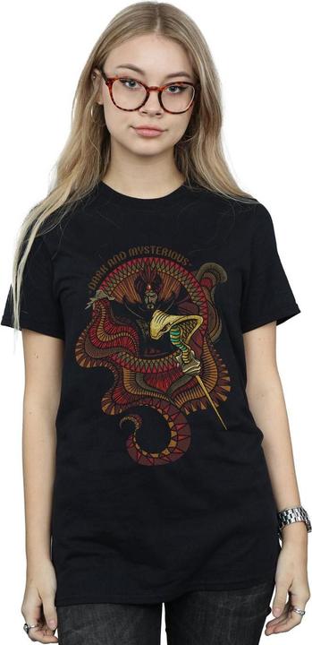 Actual product image Disney Womens/Ladies Aladdin Movie Jafar Dark And Mysterious Cotton Boyfriend T-Shirt (M)