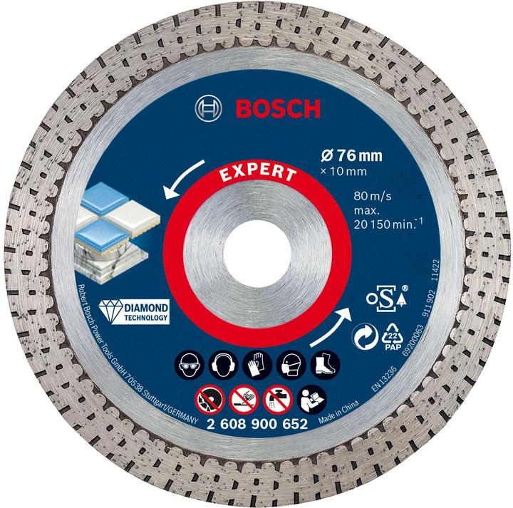 Actual product image Bosch Professional Zubehör Expert HardCeramic 76 mm diamond cutting discs 76 x1.5 x 10 mm