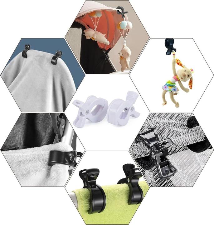 Image du produit ASMI Swaddle Clips, pinces pour poussettes 2 pièces Blanc